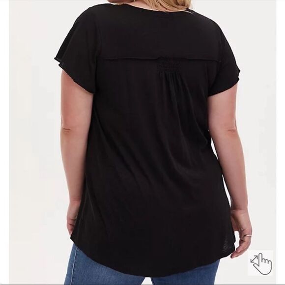 Torrid Black Button Front Swing Top - Picture 2 of 14